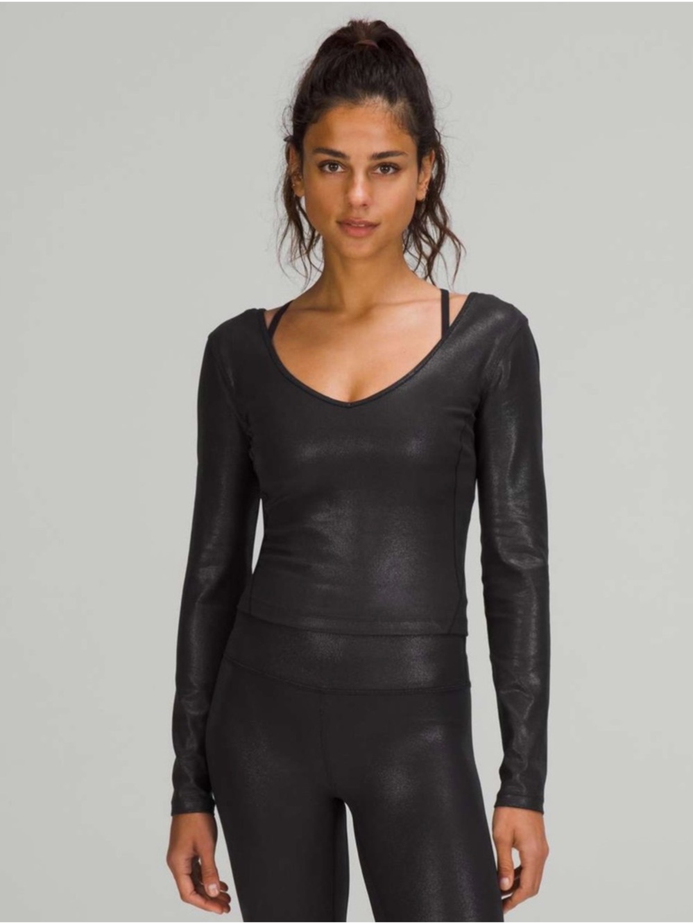 Lululemon Align Long Sleeve Shirt Shine | Radiate Foil Print Black